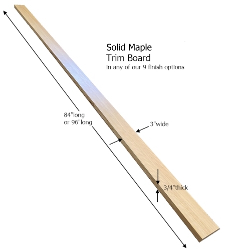 Trim board front view